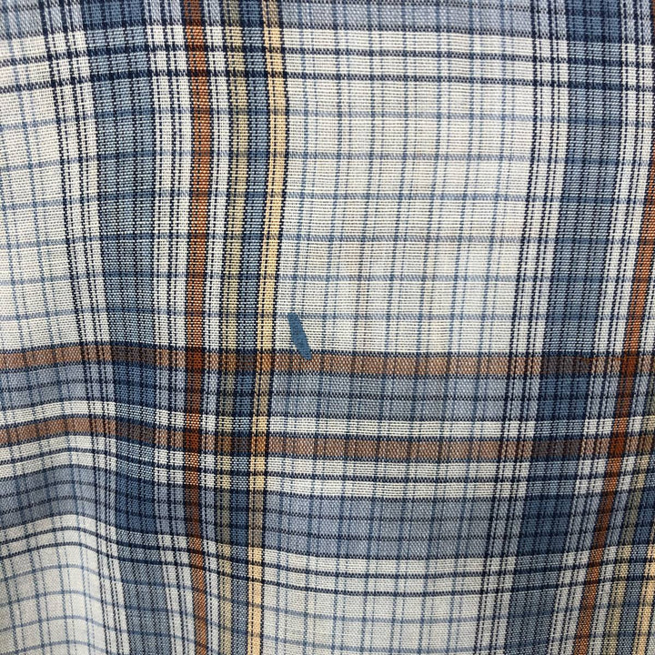~80'S DC DEE CEE Rangers Check Pattern Long Sleeve Western Shirt, Made in USA, Men's Size L (approx.) unclear blue type Vintage Second Hand