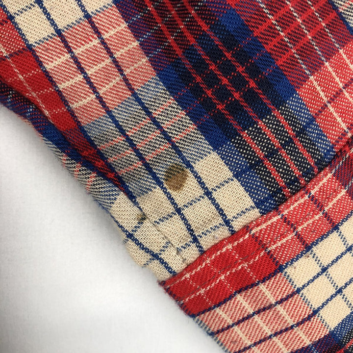~1980'S DEE CEE BRAND Check Pattern Long Sleeve Western Shirt, Made in USA, Men's Size L (Equivalent), Vintage unclear red type Vintage Second Hand