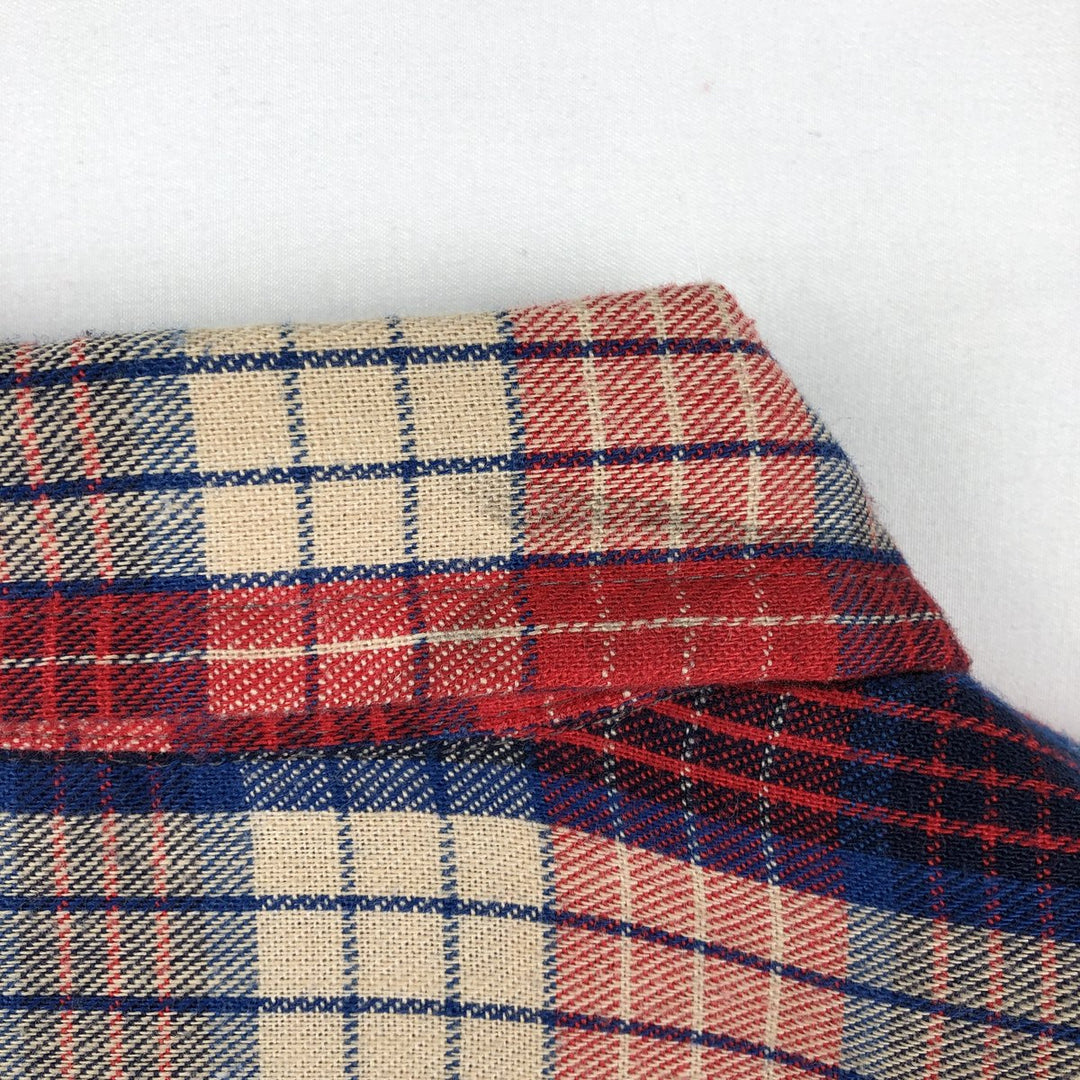 ~1980'S DEE CEE BRAND Check Pattern Long Sleeve Western Shirt, Made in USA, Men's Size L (Equivalent), Vintage unclear red type Vintage Second Hand
