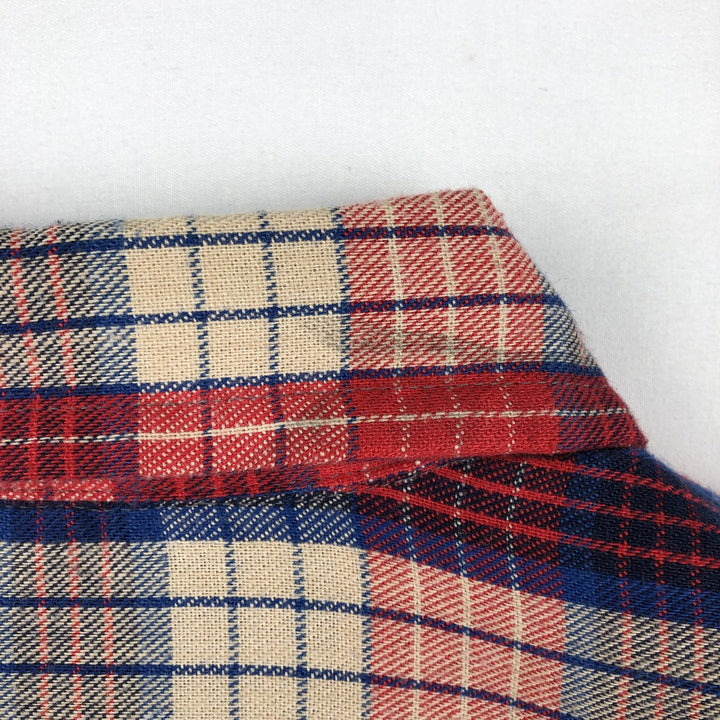 ~1980'S DEE CEE BRAND Check Pattern Long Sleeve Western Shirt, Made in USA, Men's Size L (Equivalent), Vintage unclear red type Vintage Second Hand