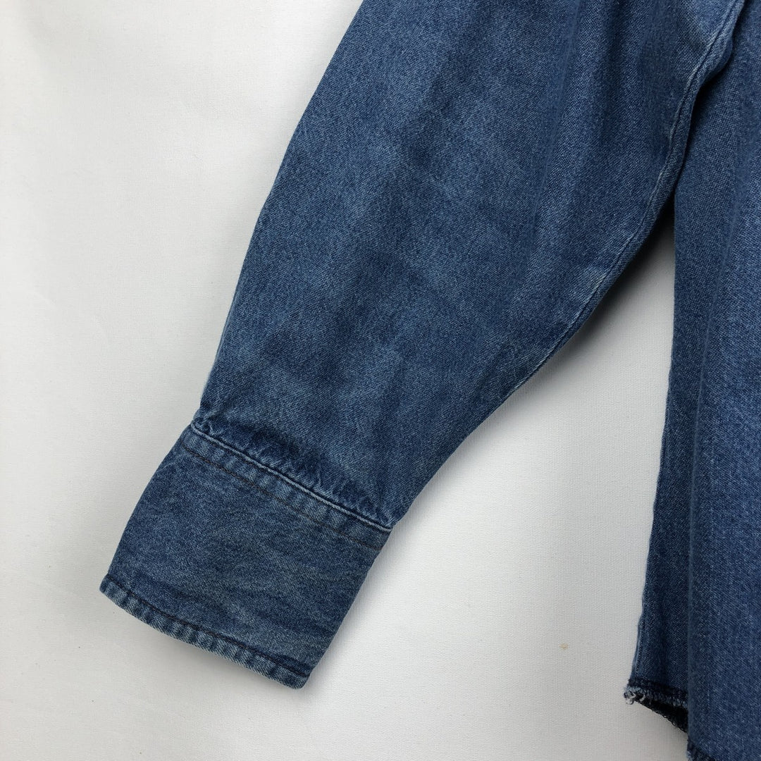 Wrangler Long Sleeve Denim Western Shirt, Men's XL cotton blue type Vintage Second Hand