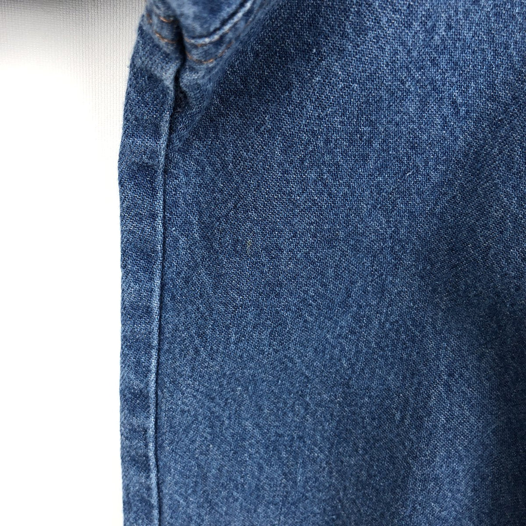 Wrangler Long Sleeve Denim Western Shirt, Men's XL cotton blue type Vintage Second Hand