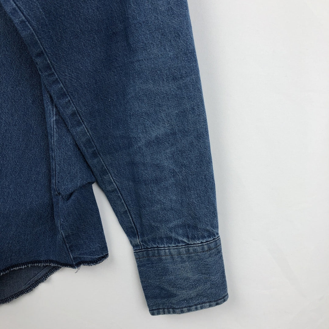 Wrangler Long Sleeve Denim Western Shirt, Men's XL cotton blue type Vintage Second Hand