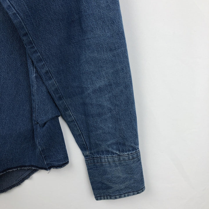 Wrangler Long Sleeve Denim Western Shirt, Men's XL cotton blue type Vintage Second Hand