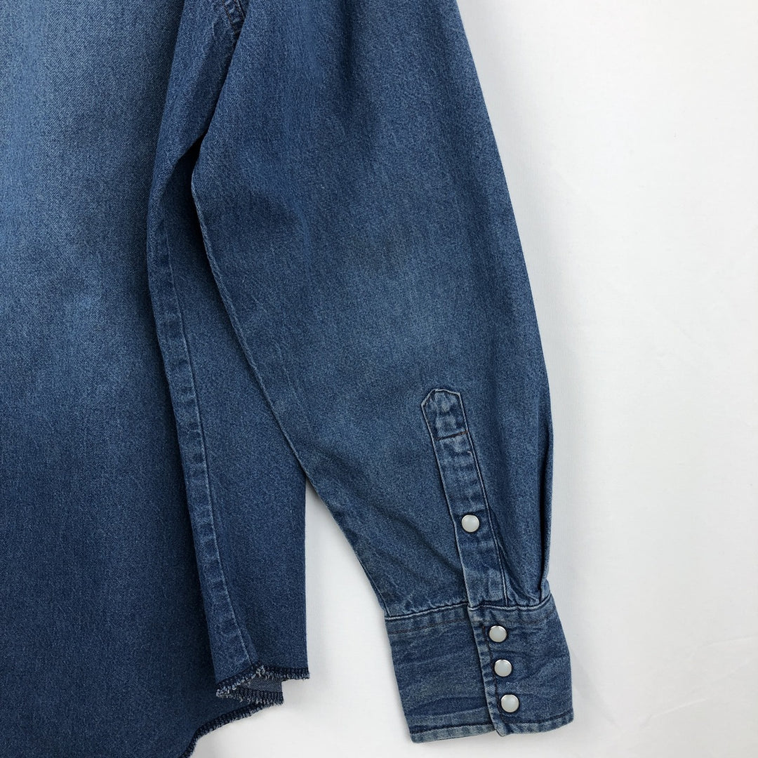 Wrangler Long Sleeve Denim Western Shirt, Men's XL cotton blue type Vintage Second Hand