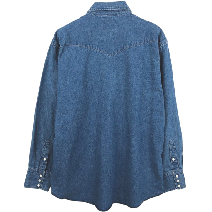Wrangler Long Sleeve Denim Western Shirt, Men's XL cotton blue type Vintage Second Hand