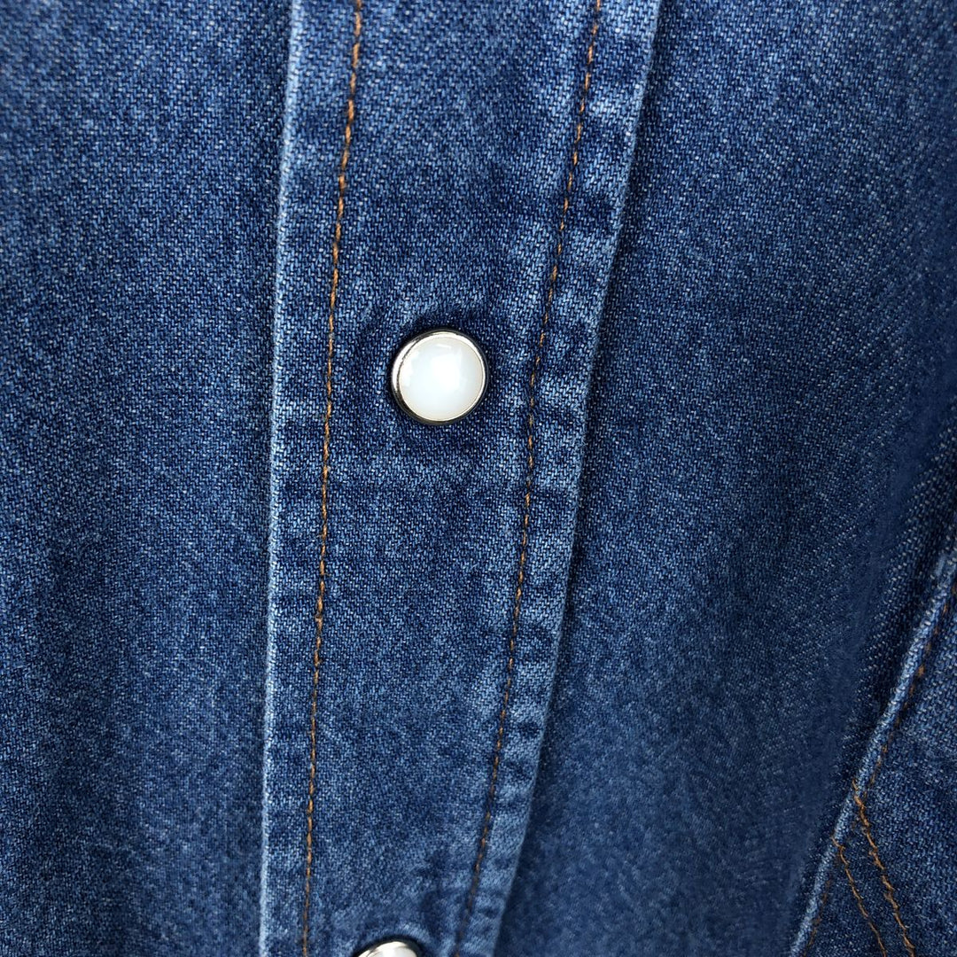 Wrangler Long Sleeve Denim Western Shirt, Men's XL cotton blue type Vintage Second Hand