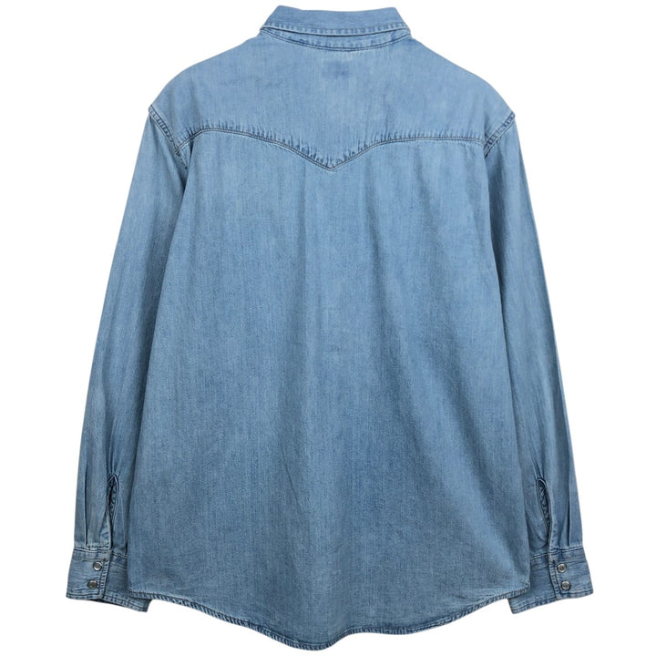 Levi's Standard Long-Sleeve Denim Western Shirt, Men's Size L (approx.) cotton blue type Vintage Second Hand