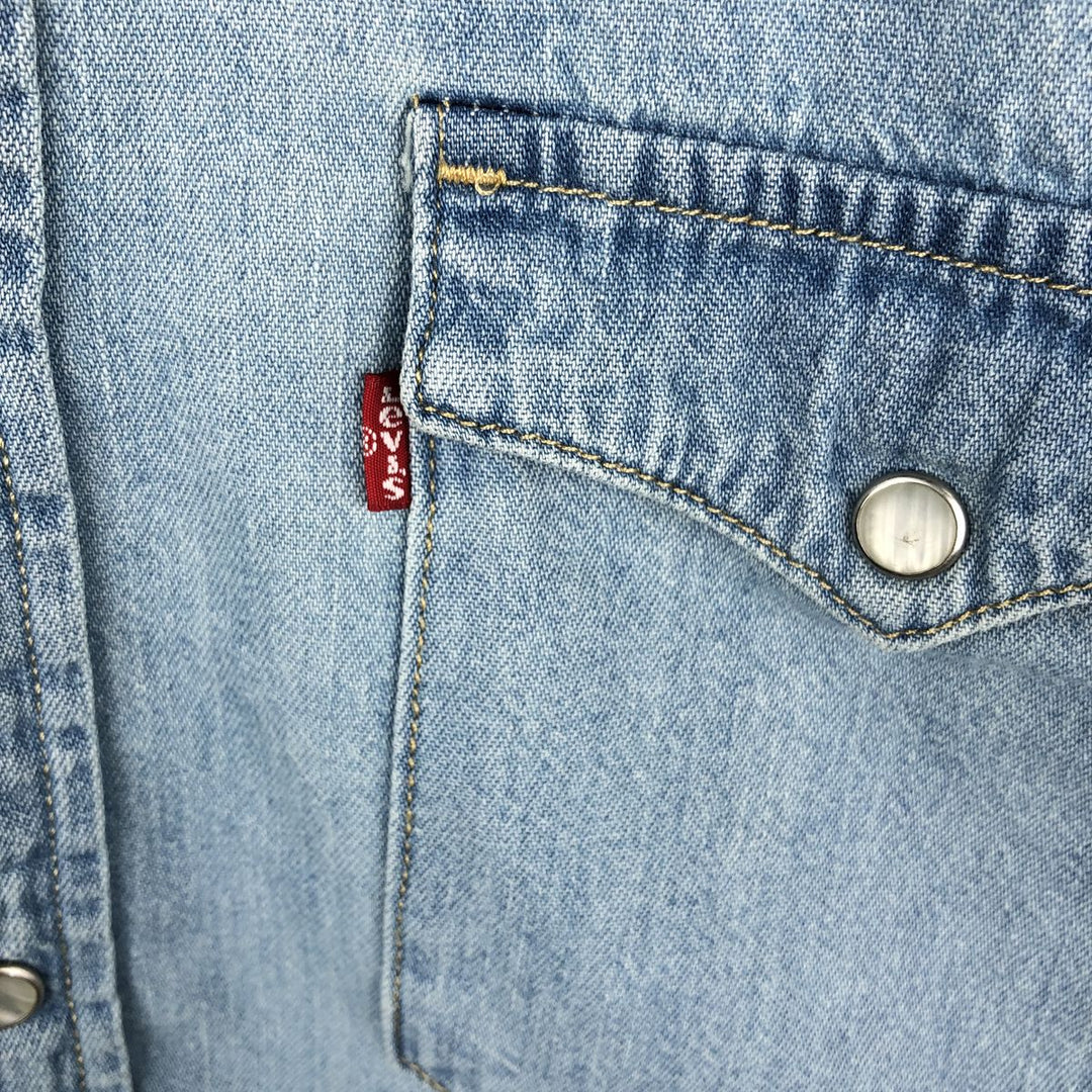 Levi's Standard Long-Sleeve Denim Western Shirt, Men's Size L (approx.) cotton blue type Vintage Second Hand