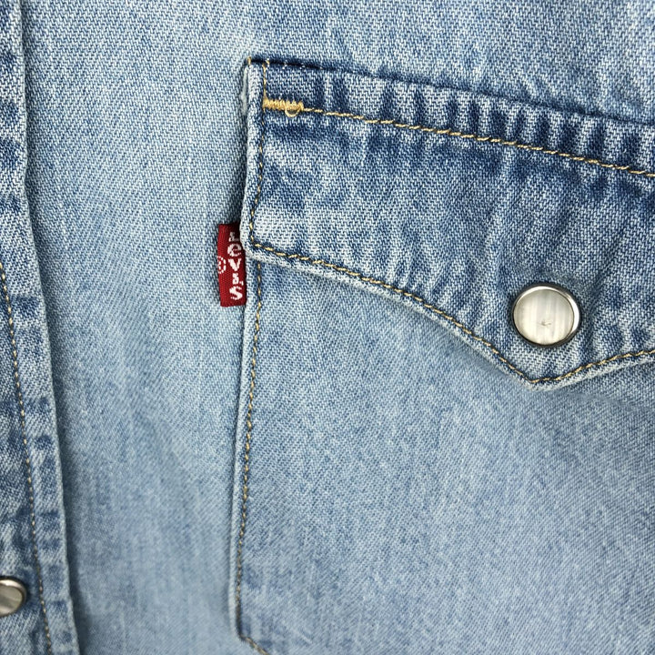 Levi's Standard Long-Sleeve Denim Western Shirt, Men's Size L (approx.) cotton blue type Vintage Second Hand