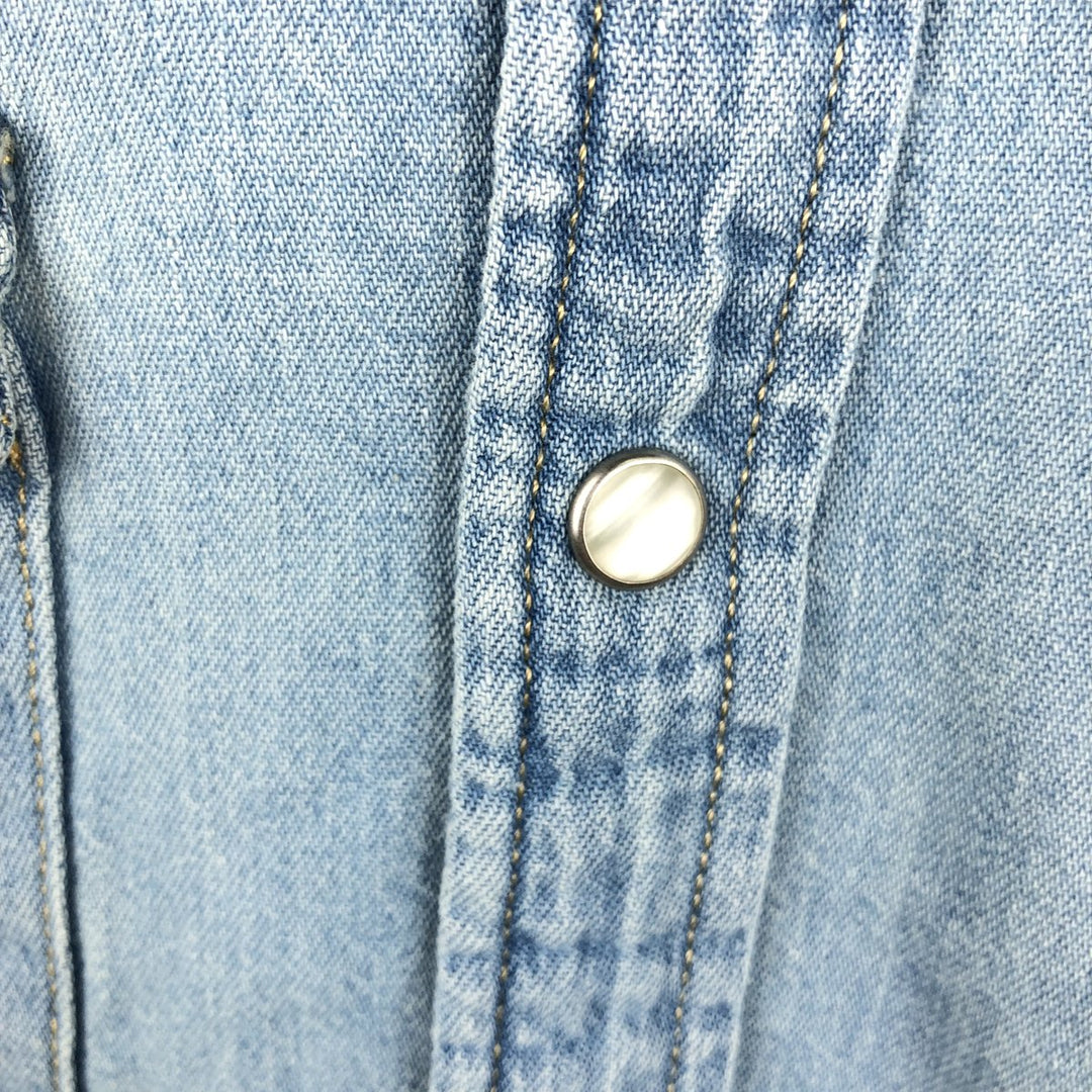 Levi's Standard Long-Sleeve Denim Western Shirt, Men's Size L (approx.) cotton blue type Vintage Second Hand