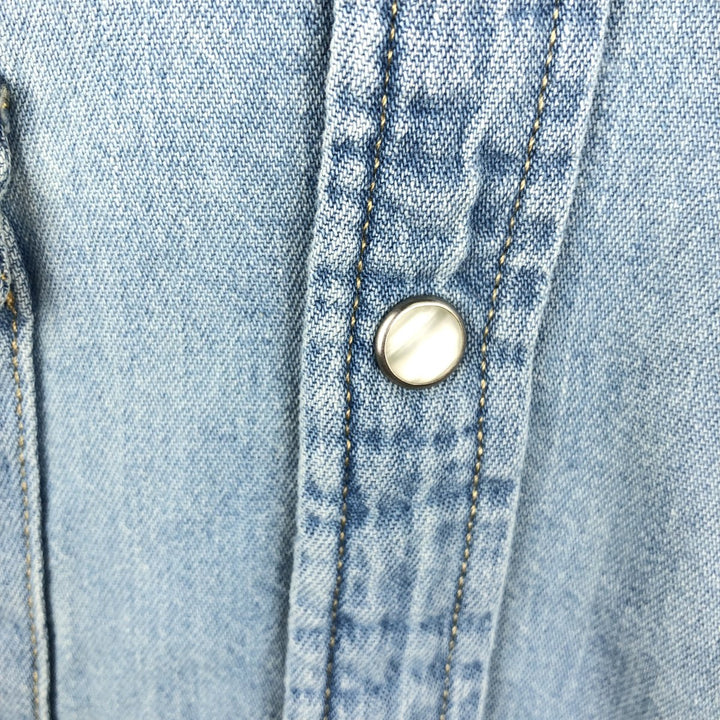 Levi's Standard Long-Sleeve Denim Western Shirt, Men's Size L (approx.) cotton blue type Vintage Second Hand