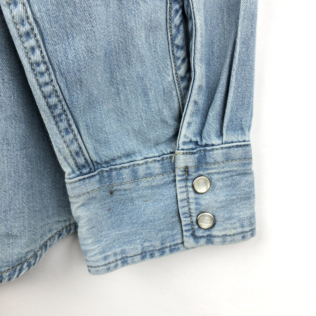 Levi's Standard Long-Sleeve Denim Western Shirt, Men's Size L (approx.) cotton blue type Vintage Second Hand