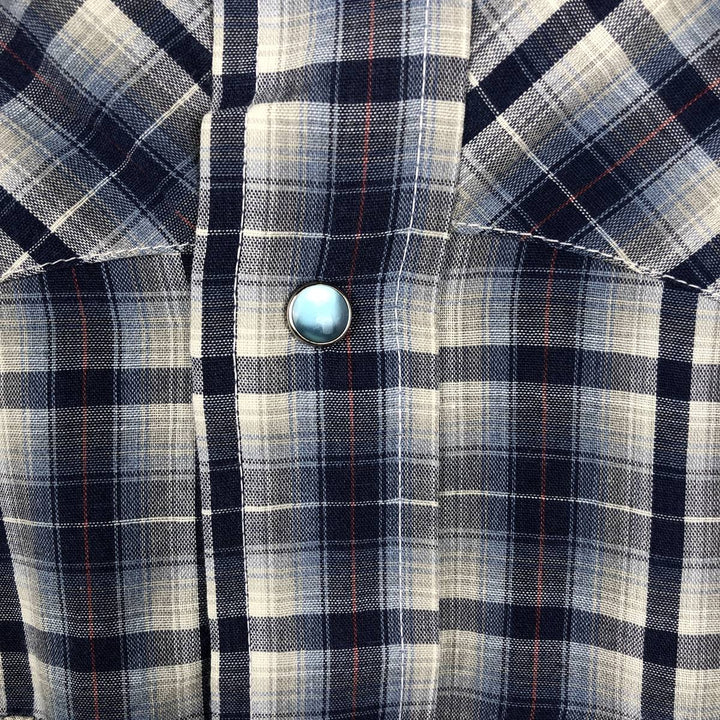 70s-80'S Levi's Check Pattern Long-Sleeve Western Shirt, Men's Size L (Equivalent), Vintage unclear navy blue type Vintage Second Hand