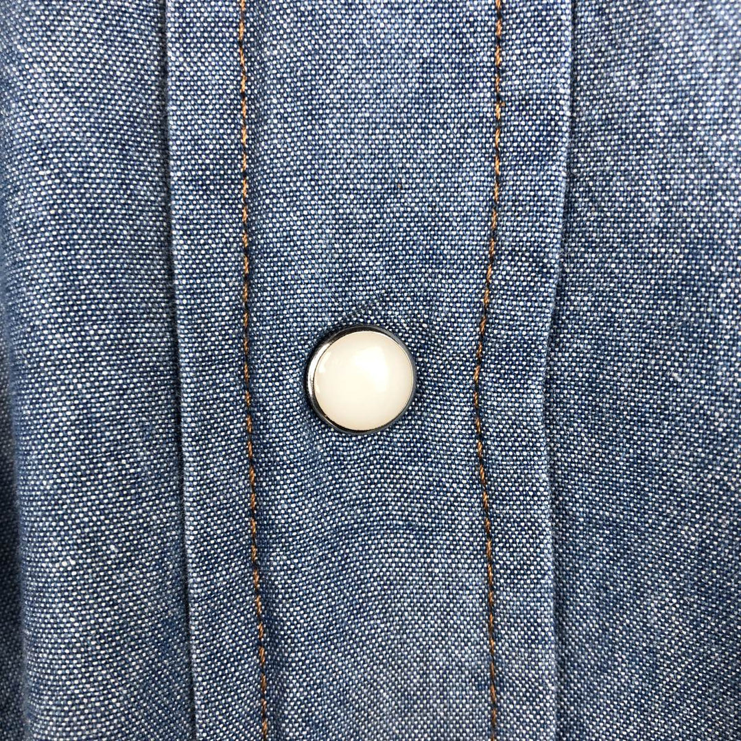 Wrangler Long-Sleeve Western Shirt, Men's Size L (approx.) cotton blue type Vintage Second Hand