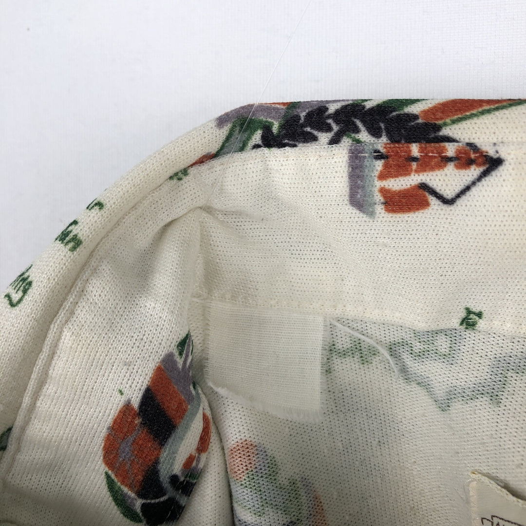 70s-80'S Lee All-Over Print Long-Sleeve Western Shirt, Made in USA, Men's Size M (Equivalent), Vintage unclear pale white type Vintage Second Hand