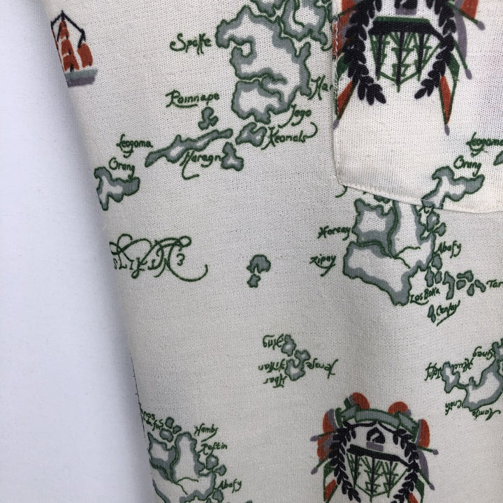 70s-80'S Lee All-Over Print Long-Sleeve Western Shirt, Made in USA, Men's Size M (Equivalent), Vintage unclear pale white type Vintage Second Hand