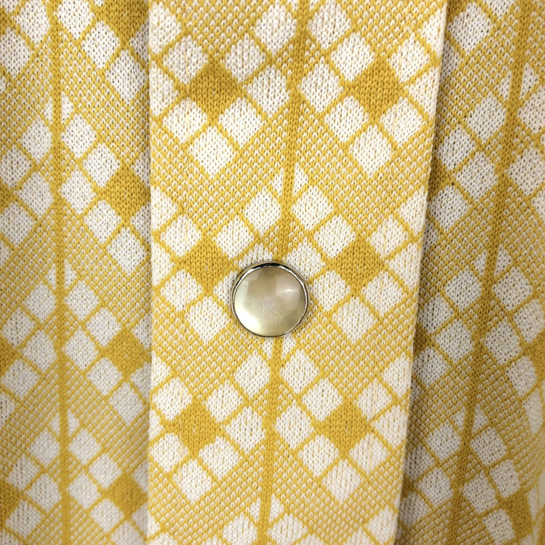 1970'S H BAR C All-over Stripe Pattern Long-Sleeve Western Shirt, Men's Size M (approx.), Vintage unclear yellow type Vintage Second Hand