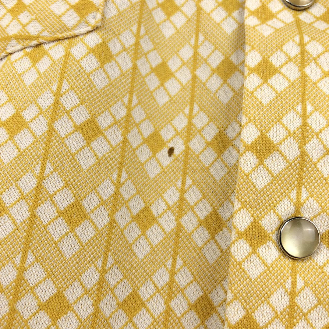 1970'S H BAR C All-over Stripe Pattern Long-Sleeve Western Shirt, Men's Size M (approx.), Vintage unclear yellow type Vintage Second Hand