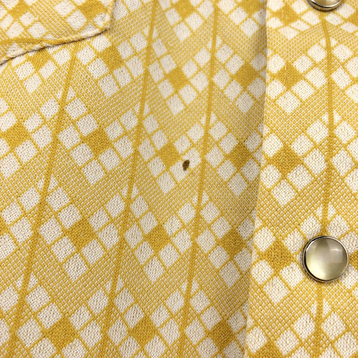 1970'S H BAR C All-over Stripe Pattern Long-Sleeve Western Shirt, Men's Size M (approx.), Vintage unclear yellow type Vintage Second Hand