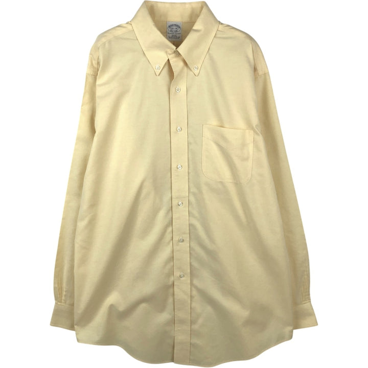 Brooks Brothers Est.1818 Slim Fit Long-Sleeve Button-Down Shirt, Men's Size L (approx.) Supima Cotton lemon yellow Vintage Second Hand