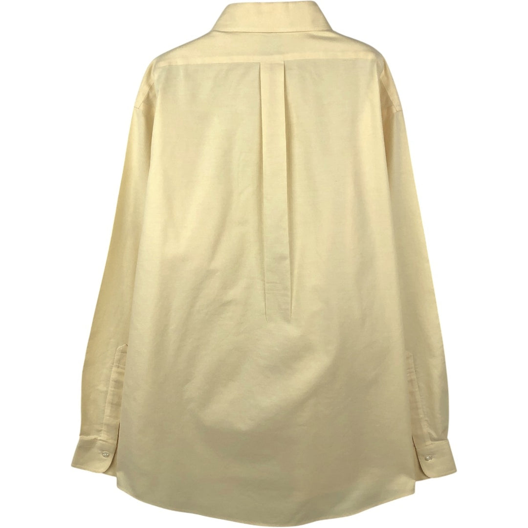 Brooks Brothers Est.1818 Slim Fit Long-Sleeve Button-Down Shirt, Men's Size L (approx.) Supima Cotton lemon yellow Vintage Second Hand