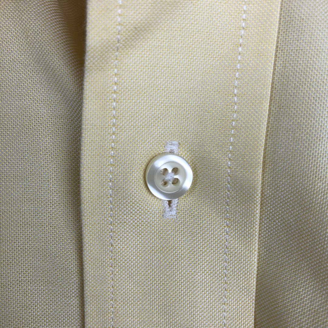 Brooks Brothers Est.1818 Slim Fit Long-Sleeve Button-Down Shirt, Men's Size L (approx.) Supima Cotton lemon yellow Vintage Second Hand