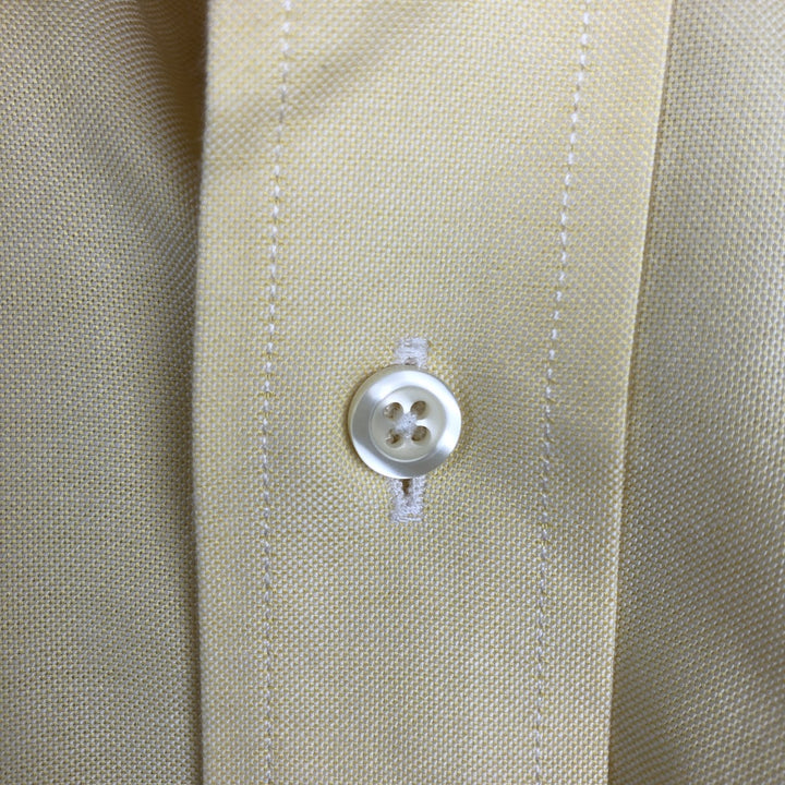 Brooks Brothers Est.1818 Slim Fit Long-Sleeve Button-Down Shirt, Men's Size L (approx.) Supima Cotton lemon yellow Vintage Second Hand