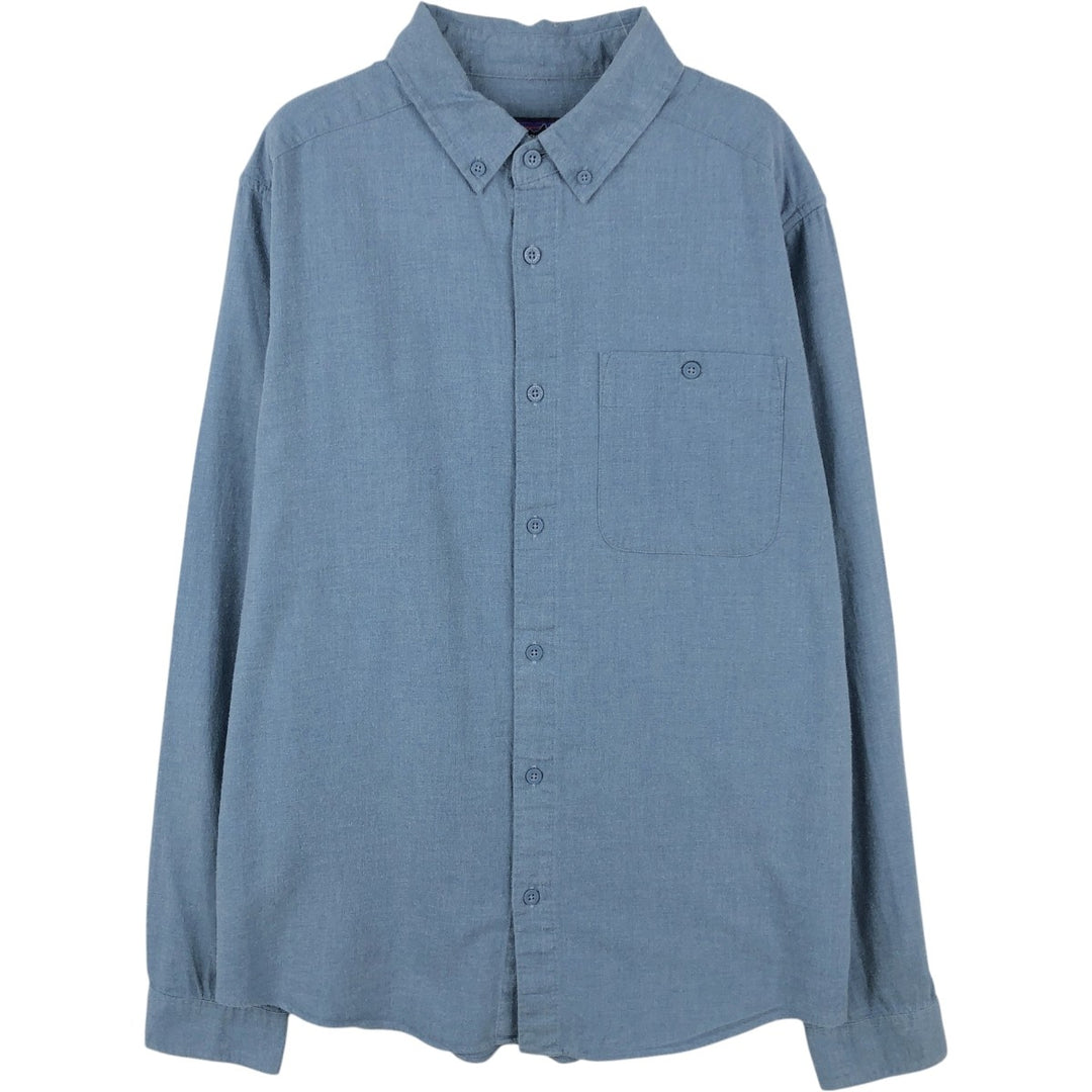 Patagonia Organic Cotton Vyosaliba Pima Cotton Shirt 53900FA20 Long Sleeve Button-Down Shirt Men's Size M Organic cotton blue type Vintage Second Hand