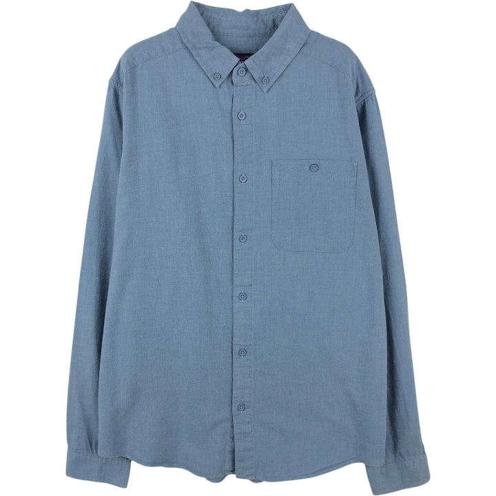 Patagonia Organic Cotton Vyosaliba Pima Cotton Shirt 53900FA20 Long Sleeve Button-Down Shirt Men's Size M Organic cotton blue type Vintage Second Hand