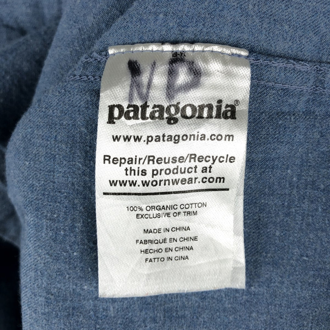 Patagonia Organic Cotton Vyosaliba Pima Cotton Shirt 53900FA20 Long Sleeve Button-Down Shirt Men's Size M Organic cotton blue type Vintage Second Hand