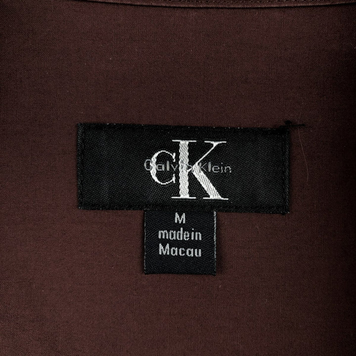 90s-00'S Calvin Klein long-sleeved cotton shirt, men's size M equivalent, vintage. cotton brown type Vintage Second Hand