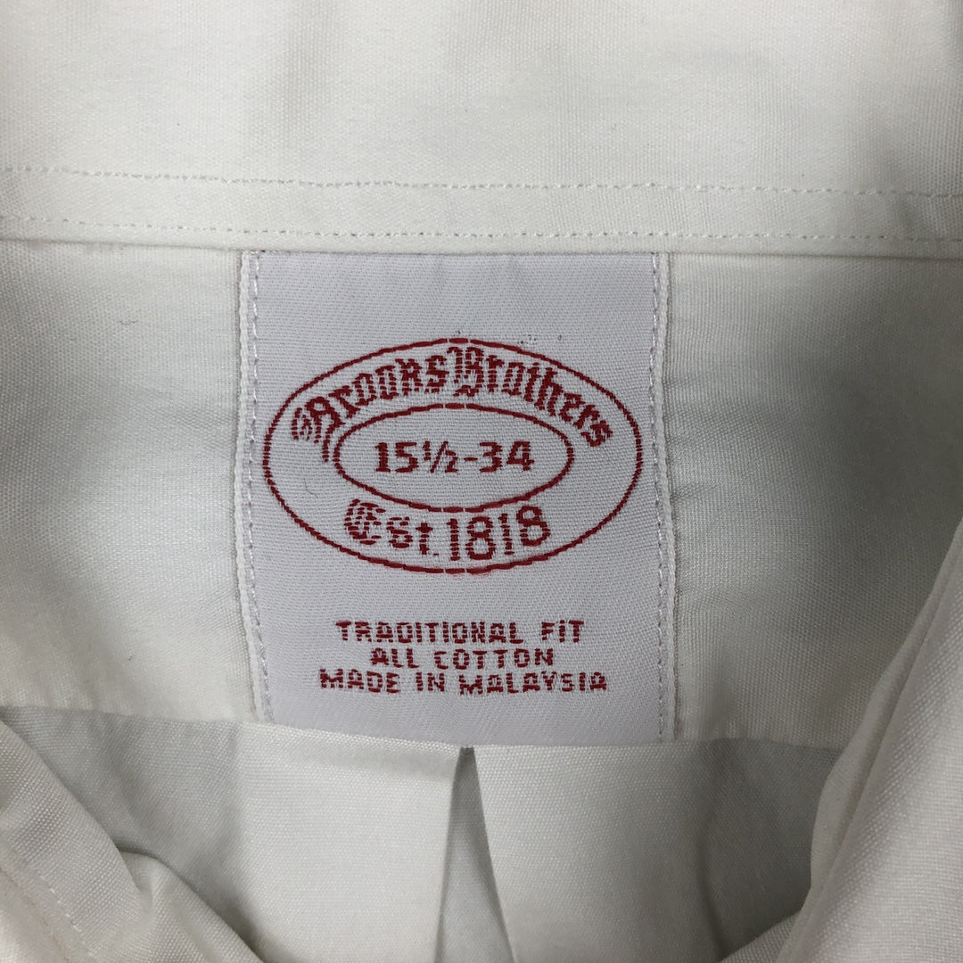 Brooks Brothers Est.1818 Pleated Dress Shirt, Tuxedo Shirt, Cuff Shirt, Men's Size M (approx.) cotton white type Vintage Second Hand
