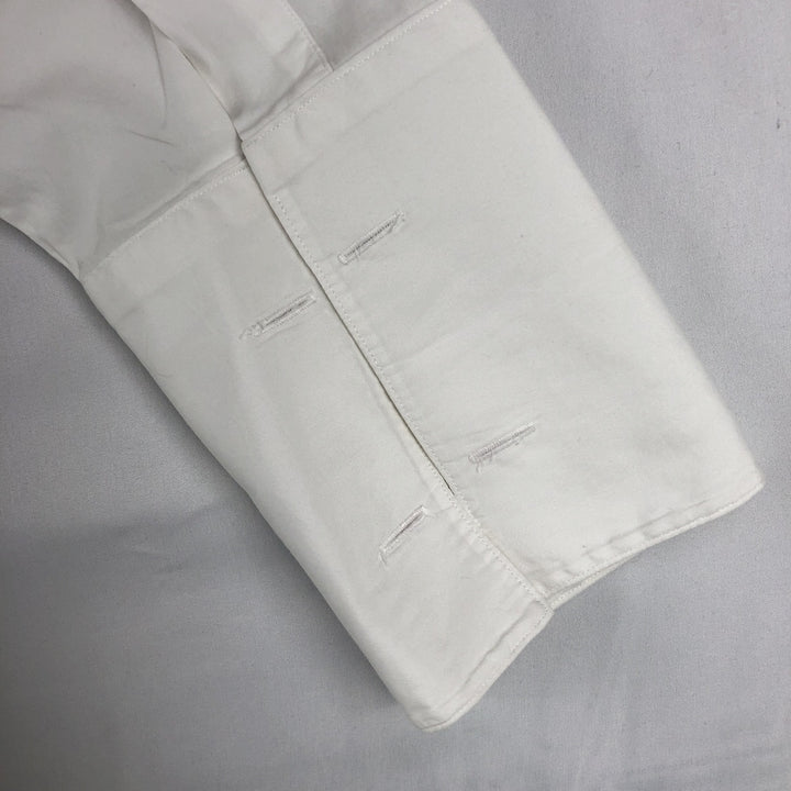 Brooks Brothers Est.1818 Pleated Dress Shirt, Tuxedo Shirt, Cuff Shirt, Men's Size M (approx.) cotton white type Vintage Second Hand