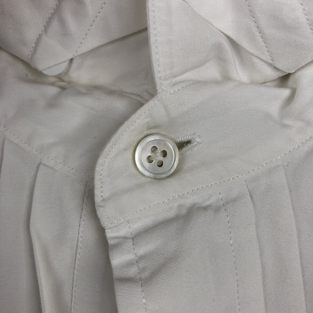 Brooks Brothers Est.1818 Pleated Dress Shirt, Tuxedo Shirt, Cuff Shirt, Men's Size M (approx.) cotton white type Vintage Second Hand