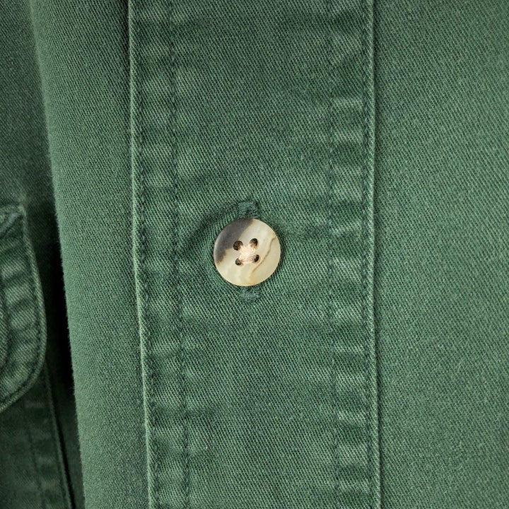 90'S LLBean Long-Sleeve Cotton Shirt, Men's Size L (approx.) cotton Green type dark green Vintage Second Hand