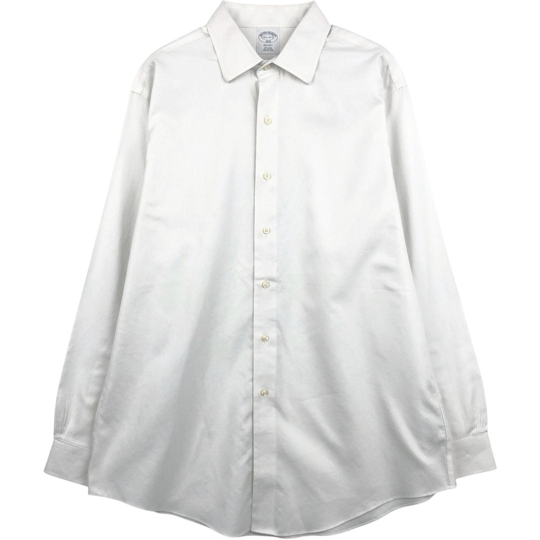 Brooks Brothers 1818 REGENT Wide Collar Long Sleeve Cotton Shirt Men's Size L cotton white type Vintage Second Hand