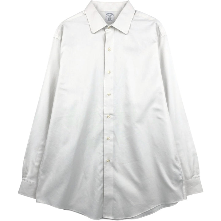 Brooks Brothers 1818 REGENT Wide Collar Long Sleeve Cotton Shirt Men's Size L cotton white type Vintage Second Hand