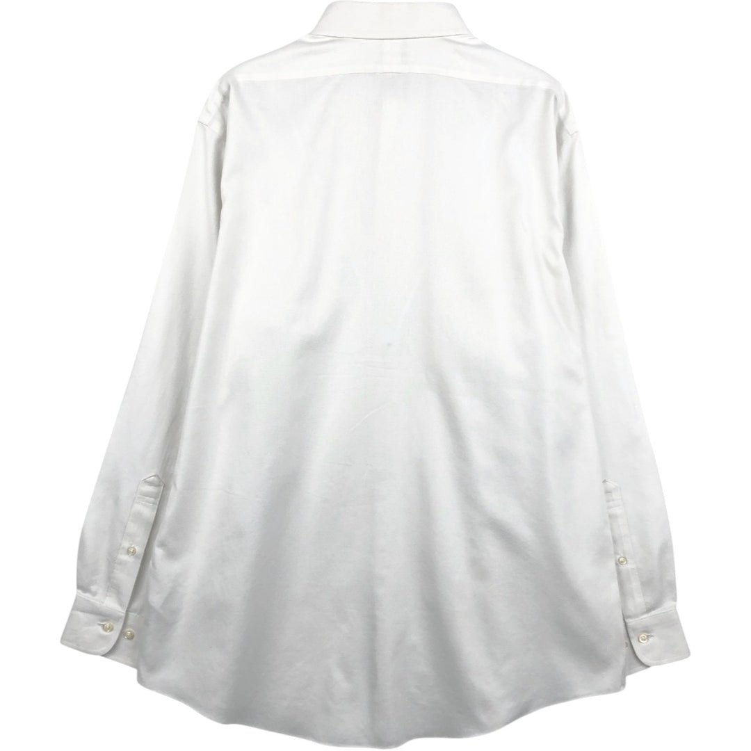 Brooks Brothers 1818 REGENT Wide Collar Long Sleeve Cotton Shirt Men's Size L cotton white type Vintage Second Hand