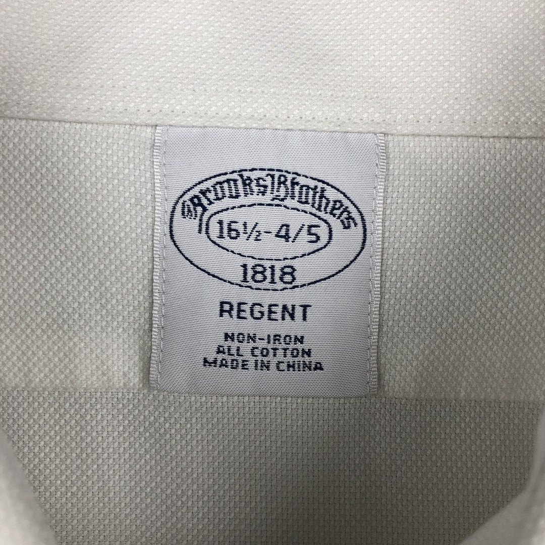 Brooks Brothers 1818 REGENT Wide Collar Long Sleeve Cotton Shirt Men's Size L cotton white type Vintage Second Hand