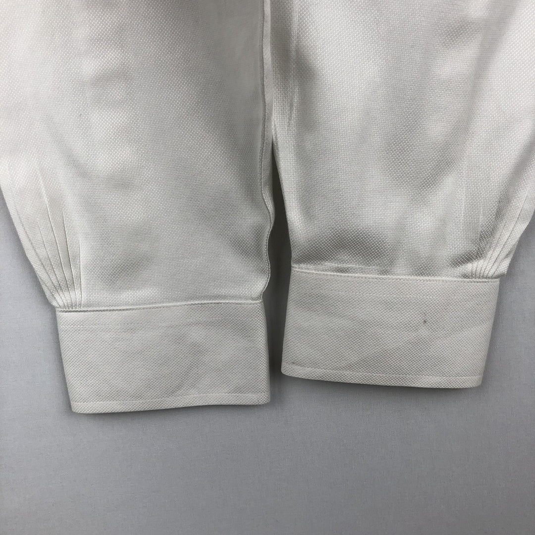 Brooks Brothers 1818 REGENT Wide Collar Long Sleeve Cotton Shirt Men's Size L cotton white type Vintage Second Hand