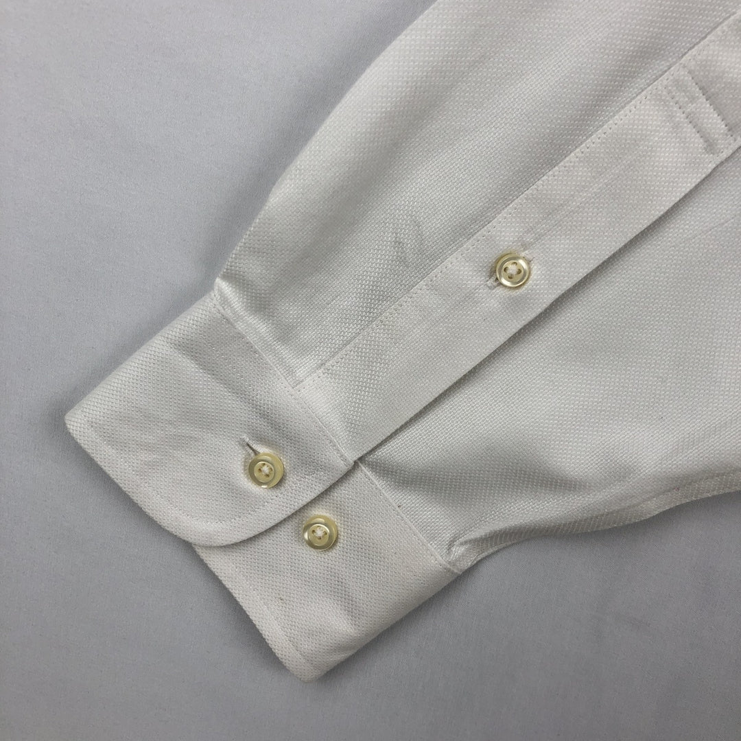 Brooks Brothers 1818 REGENT Wide Collar Long Sleeve Cotton Shirt Men's Size L cotton white type Vintage Second Hand