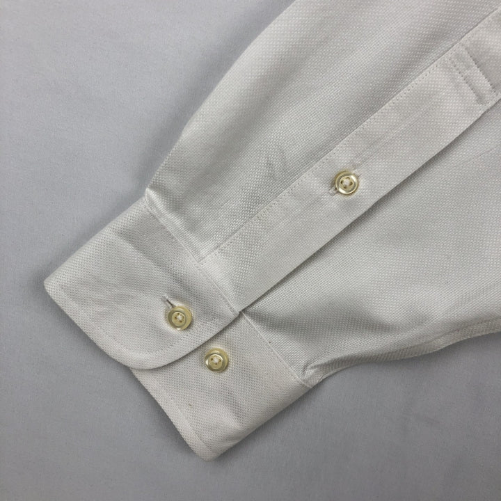 Brooks Brothers 1818 REGENT Wide Collar Long Sleeve Cotton Shirt Men's Size L cotton white type Vintage Second Hand