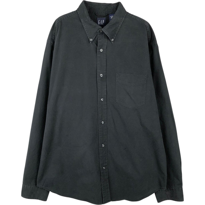 90'S GAP (Old GAP) Long-Sleeve Button-Down Shirt, Men's Size L (Equivalent), Vintage cotton black type Vintage Second Hand