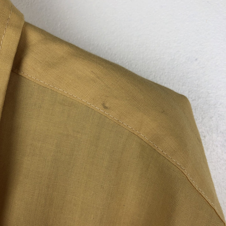 1970'S Marlboro Long-Sleeve Poly-Cotton Shirt, Men's Size XL (Equivalent), Vintage polyester yellow type Vintage Second Hand