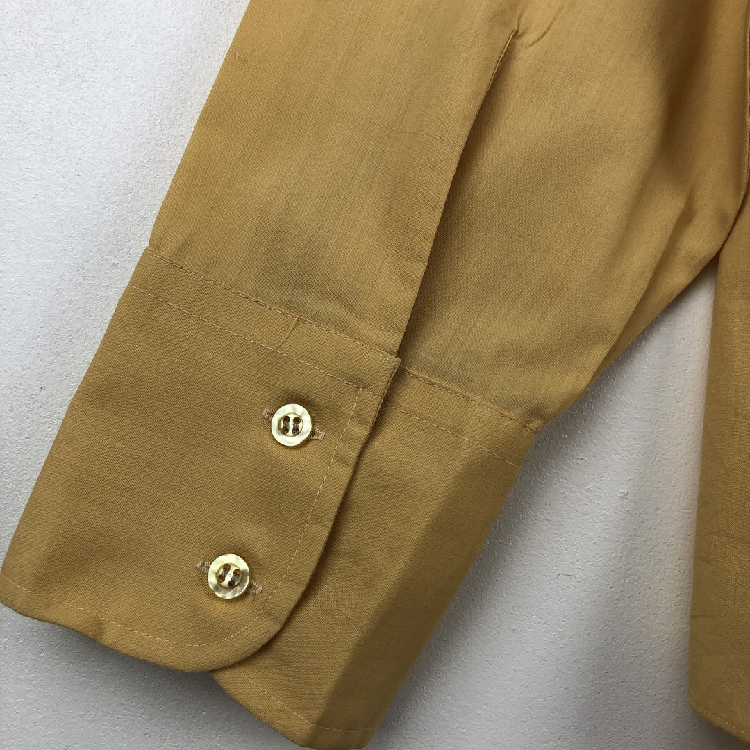 1970'S Marlboro Long-Sleeve Poly-Cotton Shirt, Men's Size XL (Equivalent), Vintage polyester yellow type Vintage Second Hand