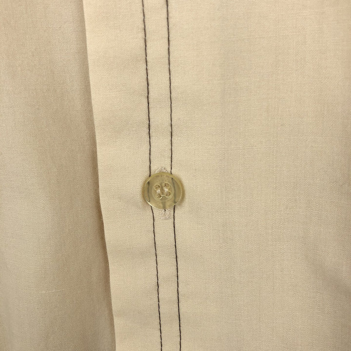 ~90'S Fruit of the Loom Long-Sleeve Polyester Shirt, Men's Size L (approx.) polyester Beige type Vintage Second Hand