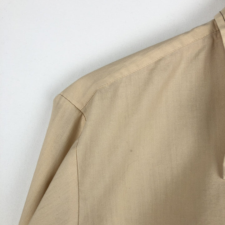 ~90'S Fruit of the Loom Long-Sleeve Polyester Shirt, Men's Size L (approx.) polyester Beige type Vintage Second Hand