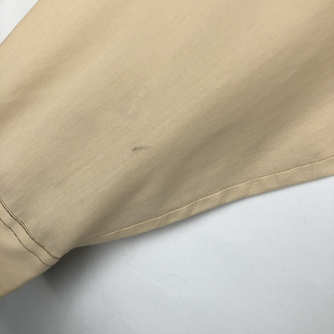 ~90'S Fruit of the Loom Long-Sleeve Polyester Shirt, Men's Size L (approx.) polyester Beige type Vintage Second Hand