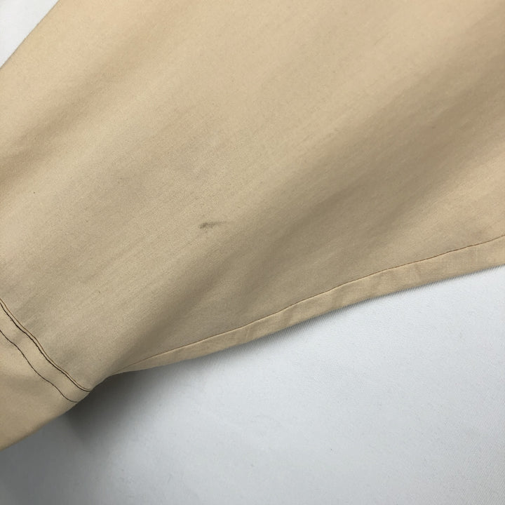 ~90'S Fruit of the Loom Long-Sleeve Polyester Shirt, Men's Size L (approx.) polyester Beige type Vintage Second Hand